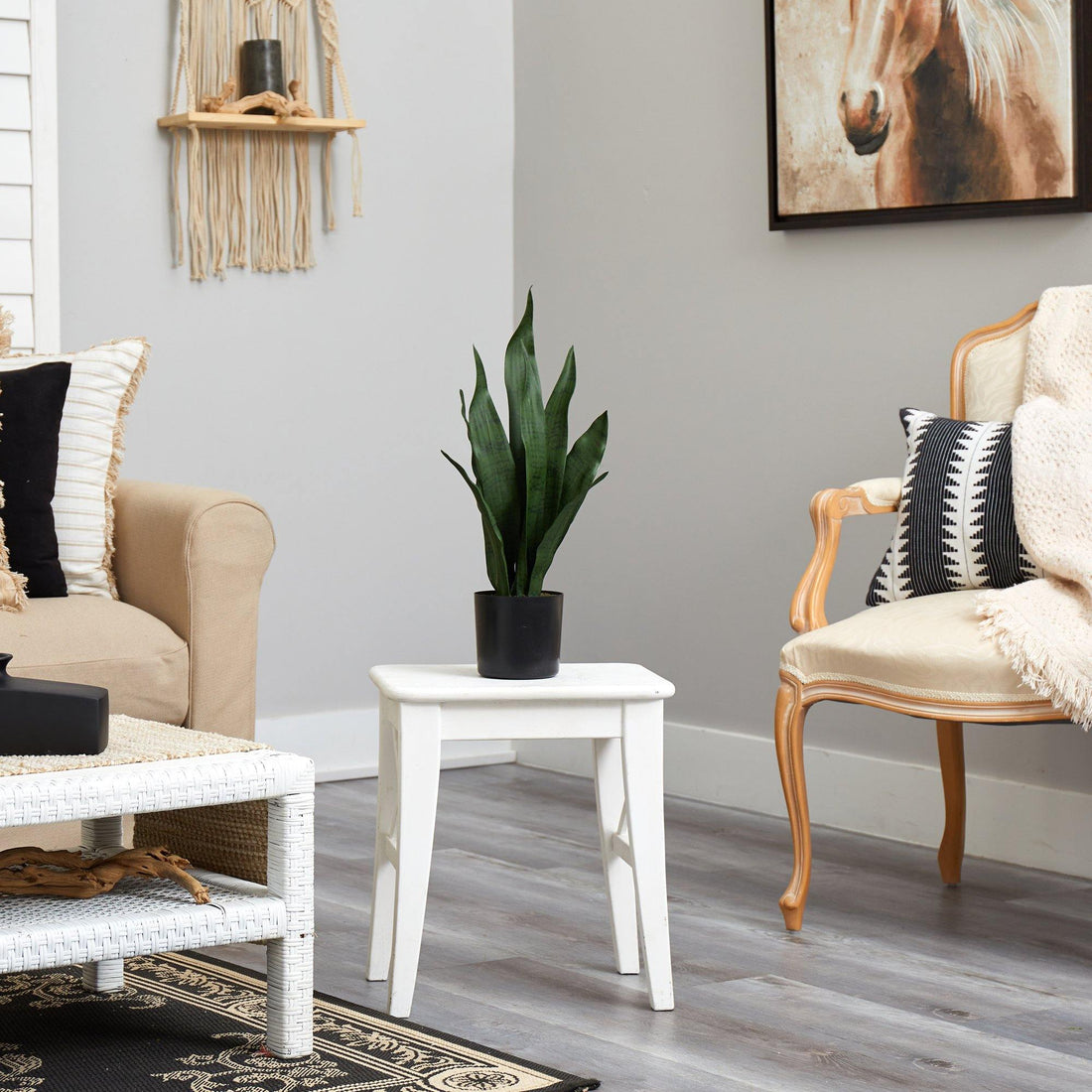 nearly natural sansevieria artificial plant Nearly Natural 22 in. Artificial Sansevieria Plant