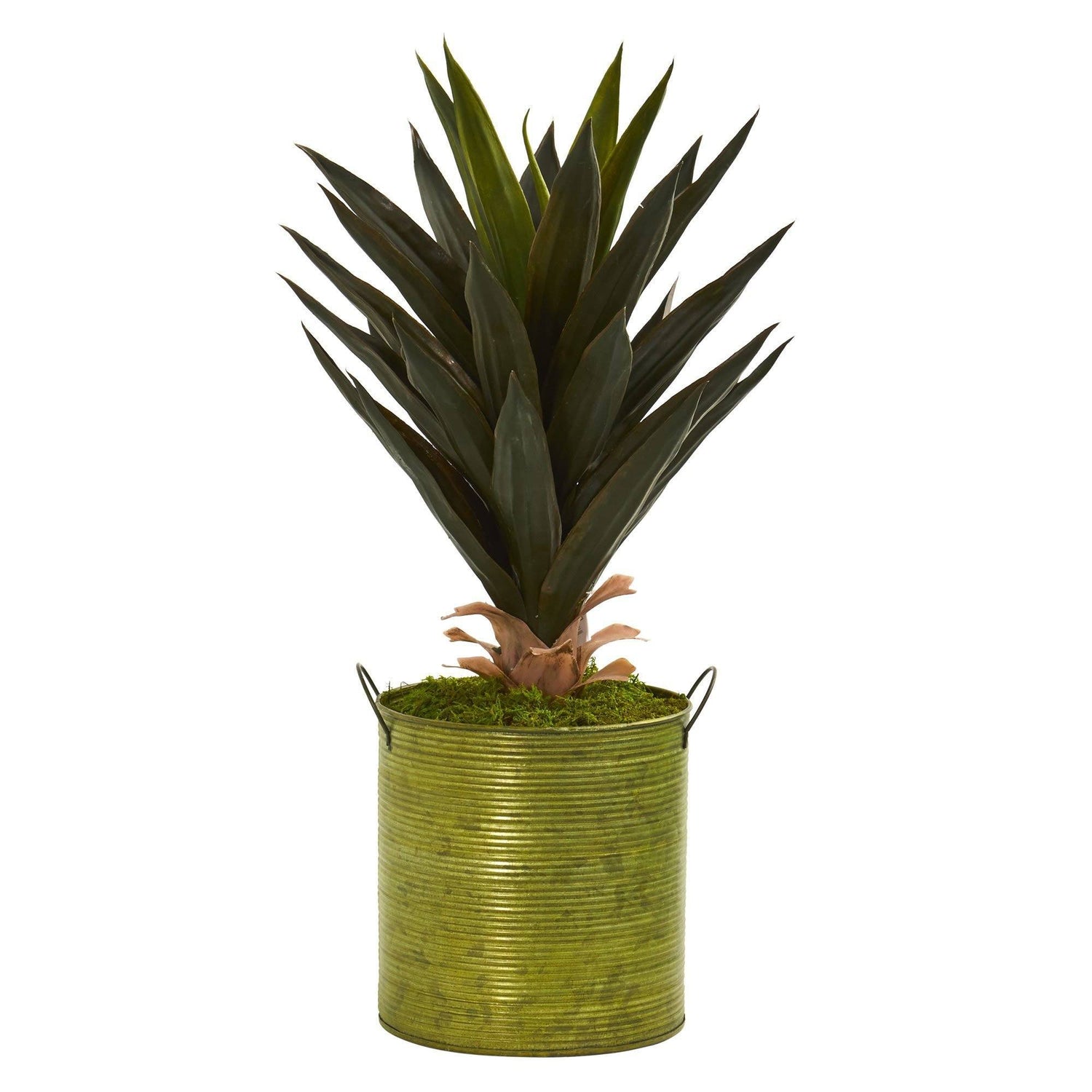 23” Agave Artificial Plant in Green Metal Planter