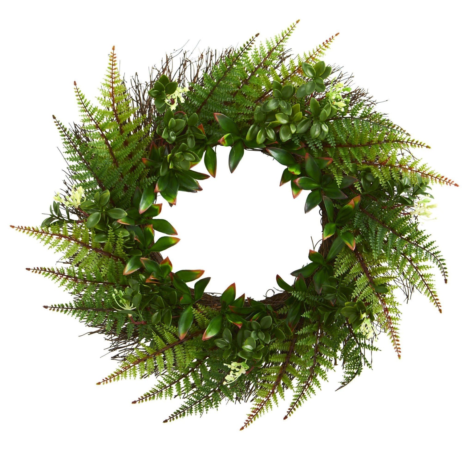 23” Assorted Fern Wreath UV Resistant (Indoor/Outdoor)