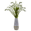 23” Baby Breath Arrangement in Oval Vase with Gold Trimming