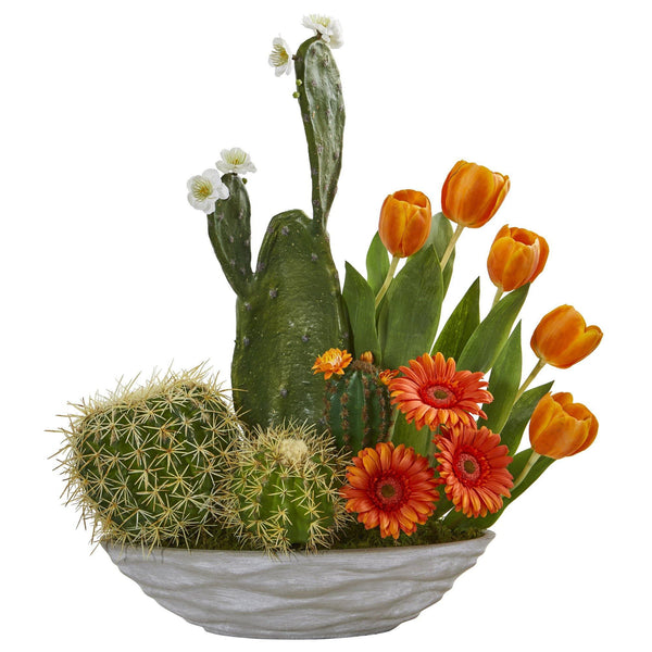 23” Cactus Floral Garden Artificial Arrangement