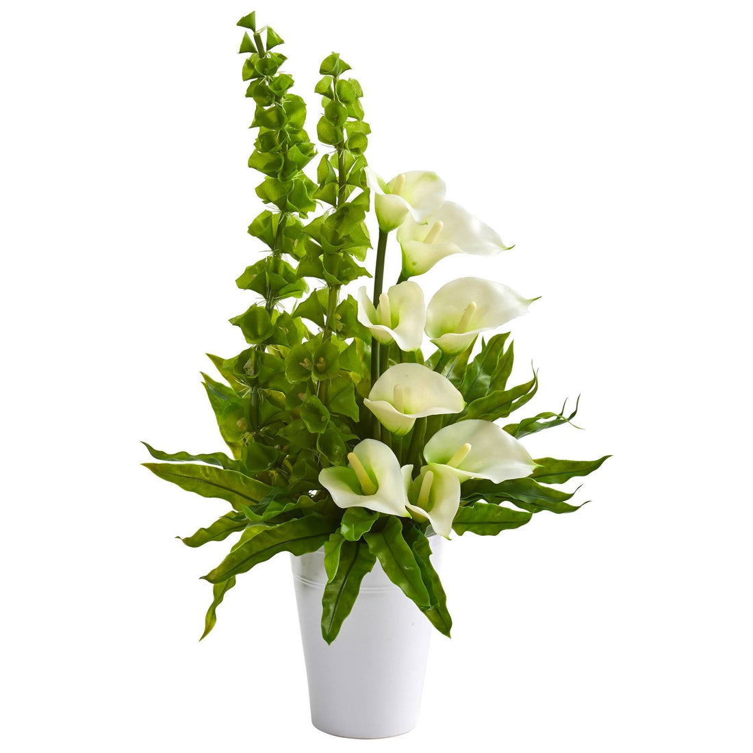 bell lily flower 23” Calla Lily and Bell of Ireland Artificial Arrangement