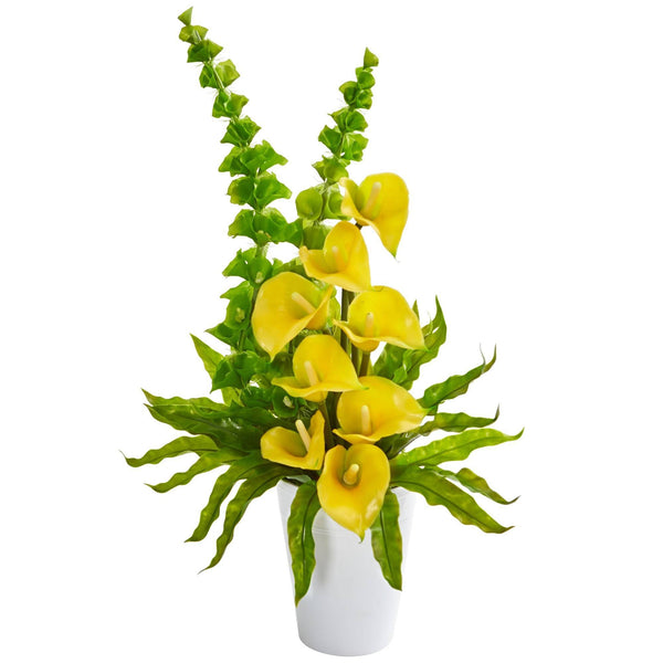 23” Calla Lily and Bell of Ireland Artificial Arrangement