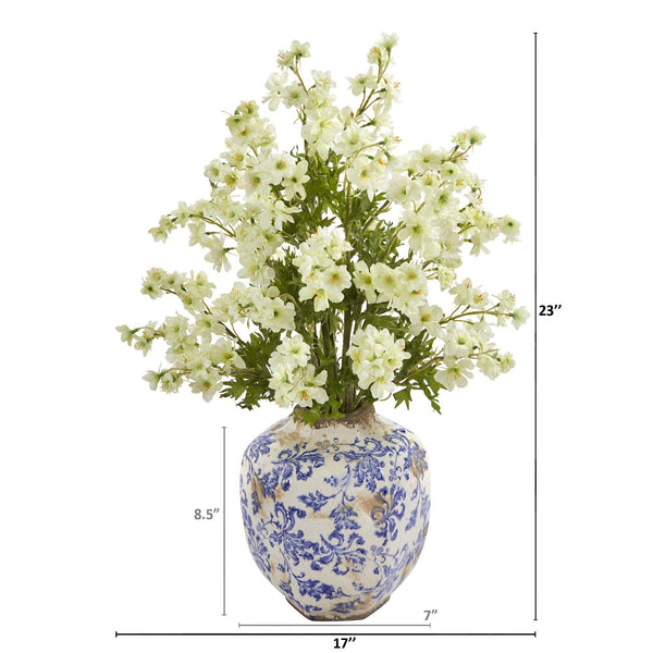 23” Dancing Daisy Artificial Arrangement in Decorative Vase