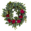 23” Mixed Greens and Bougainvillea Artificial Wreath
