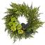 23” Mixed Greens and Phalaenopsis Orchid Artificial Wreath
