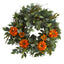 23” Mixed Greens and Zinnia Artificial Wreath