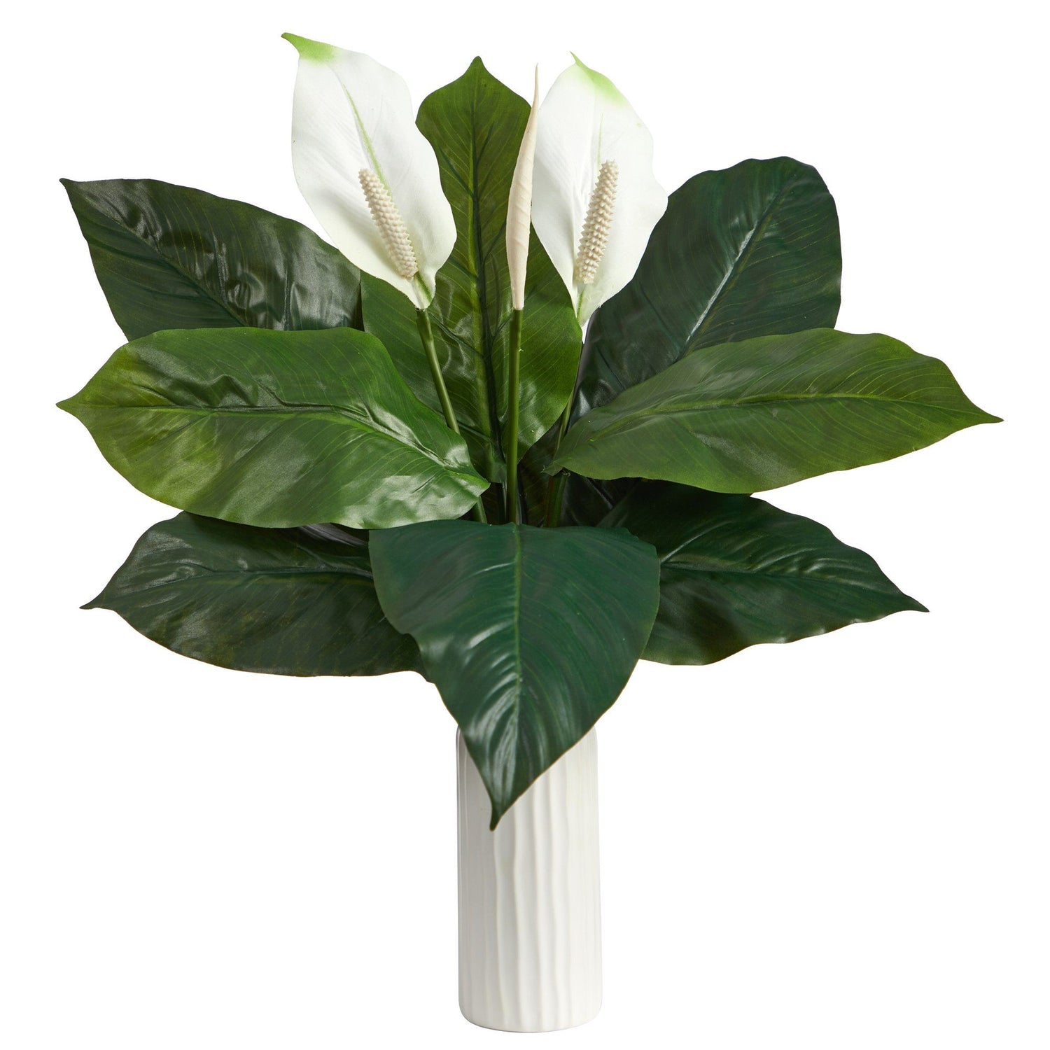 23” Mixed Spathiphyllum Artificial Plant in White Planter