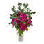 23” Peony and Eucalyptus Artificial Arrangement in Vase