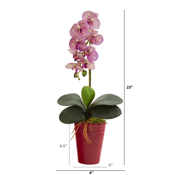 23” Phalaenopsis Orchid Artificial Arrangement in Vase