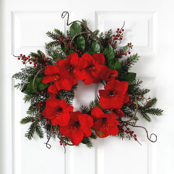 24” Amaryllis Wreath
