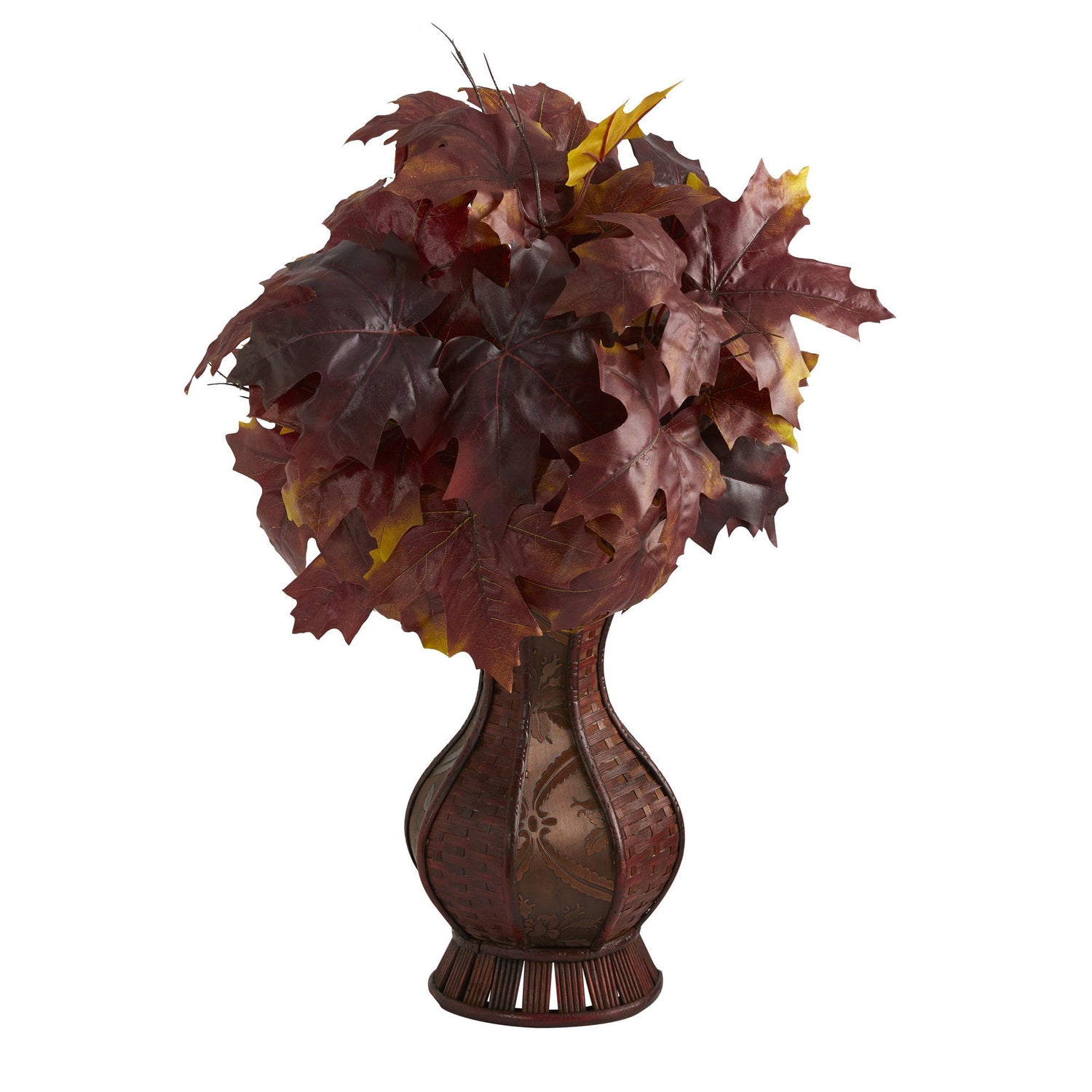 24” Autumn Maple Leaf Artificial Plant in Decorative Planter