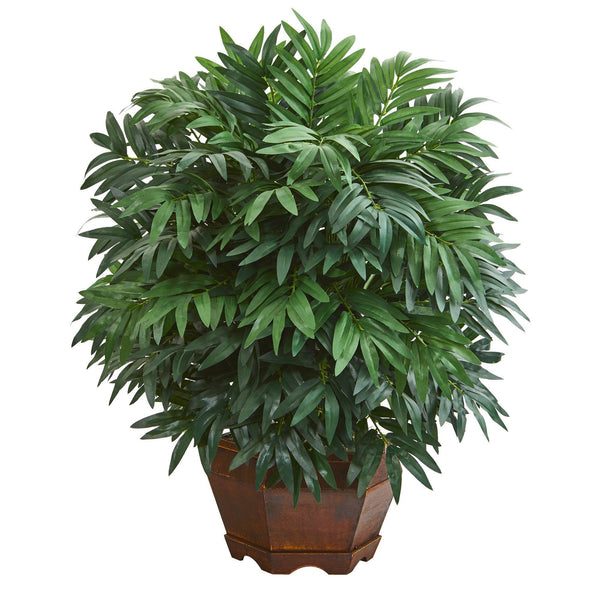 24” Bamboo Palm Artificial Plant in Decorative Planter