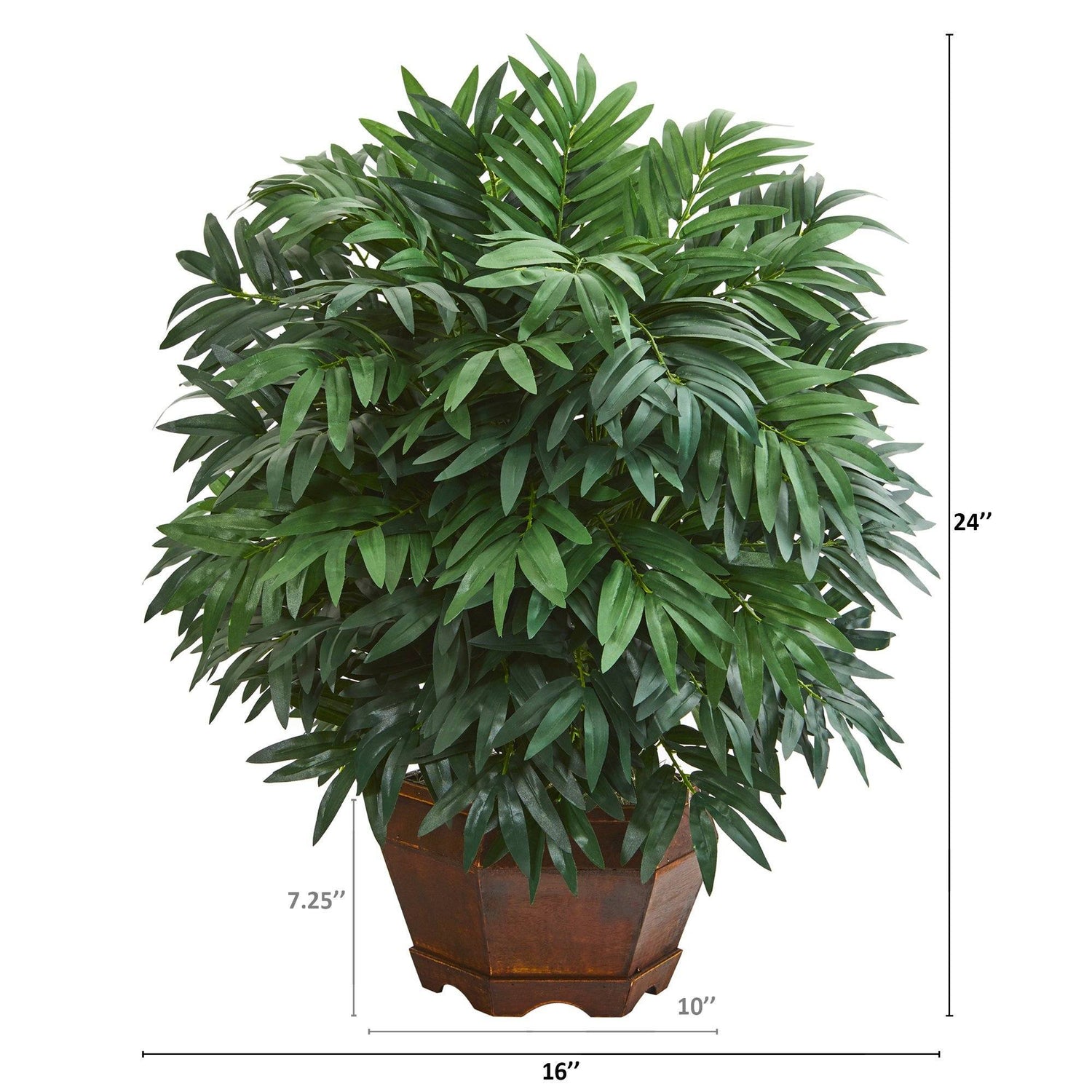 24” Bamboo Palm Artificial Plant in Decorative Planter