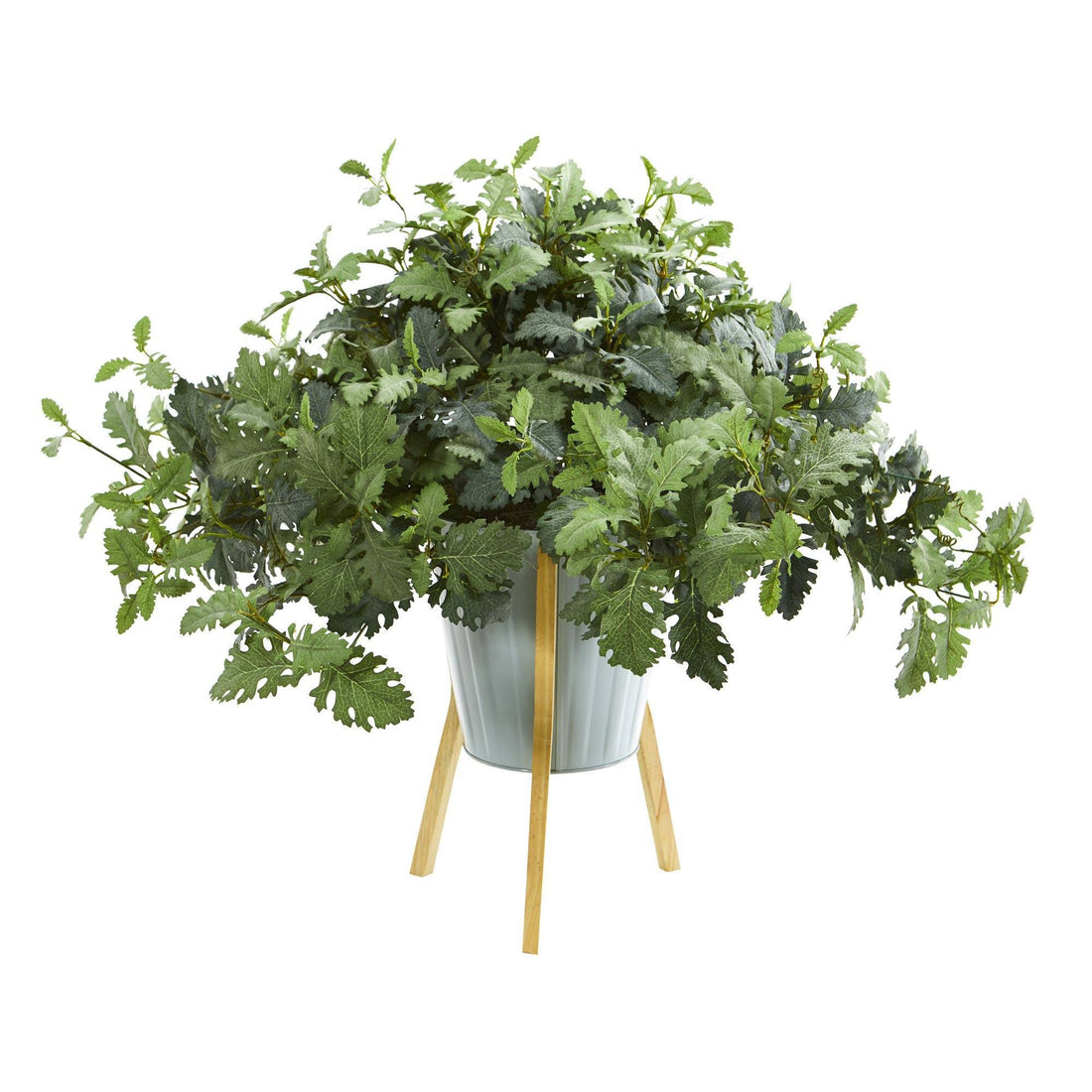 kmart pots plants 24” Dusty Miller Artificial Plant in Green Planter with Legs