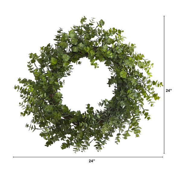 24” Eucalyptus Artificial Wreath
