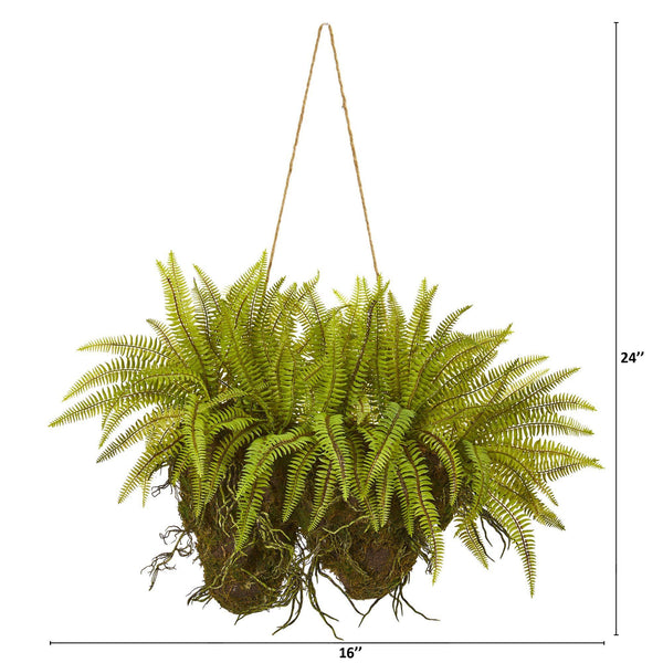 24” Forest Fern Artificial Hanging Plant