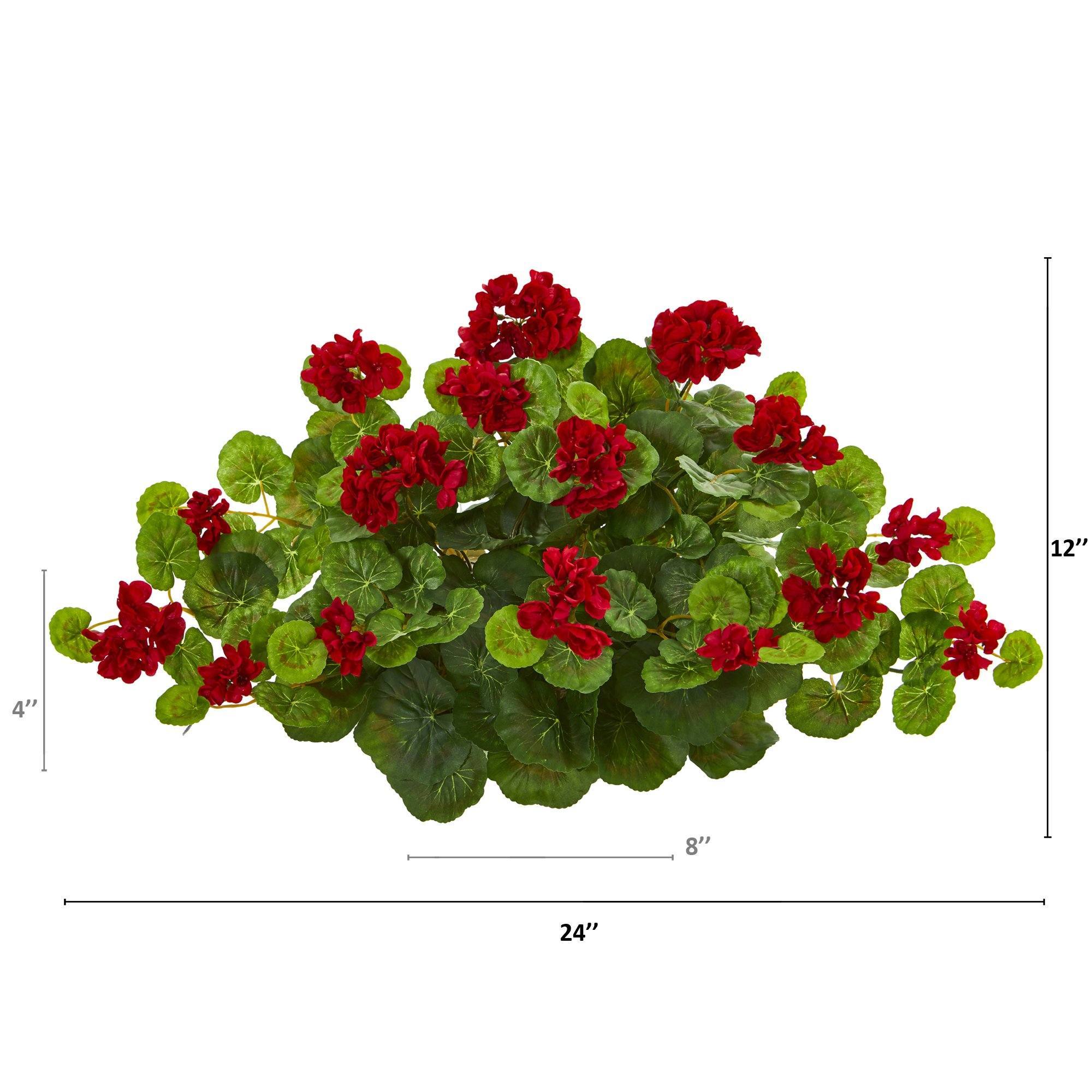 Nearly Natural W1144 26 in. Geranium Artificial Wreath