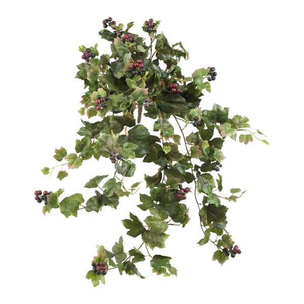 24” Grape Leaf Hanging Artificial Plant (Set of 2)
