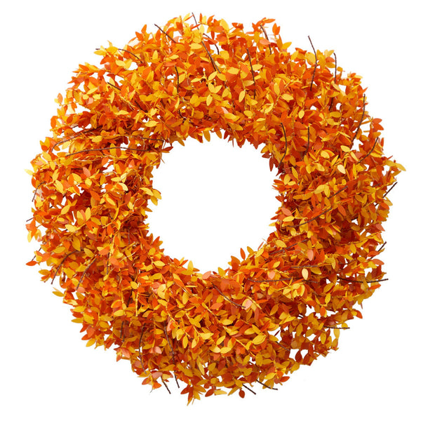 24” Harvest Fall Pre-Lit Wreath with 100 Micro Dot LED lightss