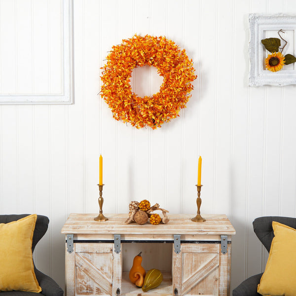 24” Harvest Fall Pre-Lit Wreath with 100 Micro Dot LED lightss