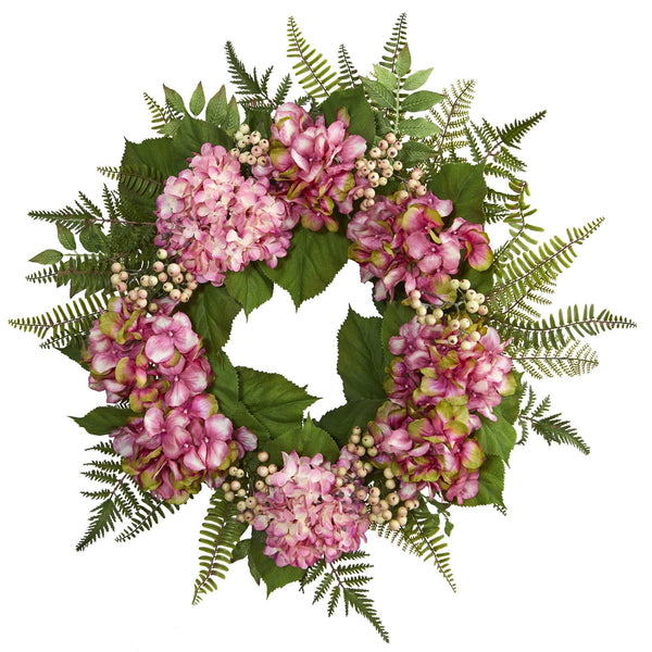 24” Artificial Hydrangea Berry Wreath