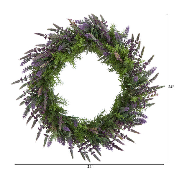 24” Lavender Artificial Wreath