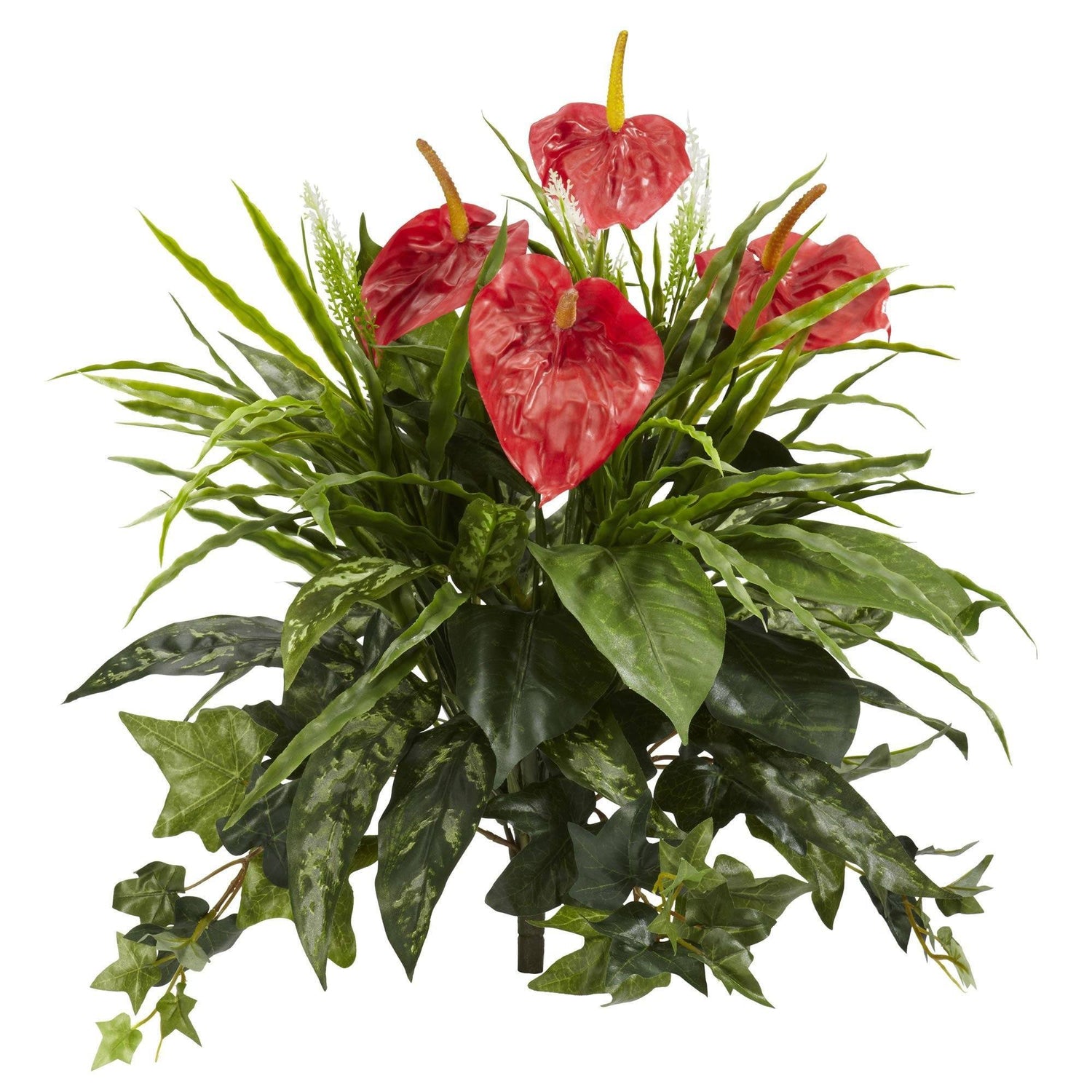 24” Mixed Anthurium Artificial Plant (Set of 2)