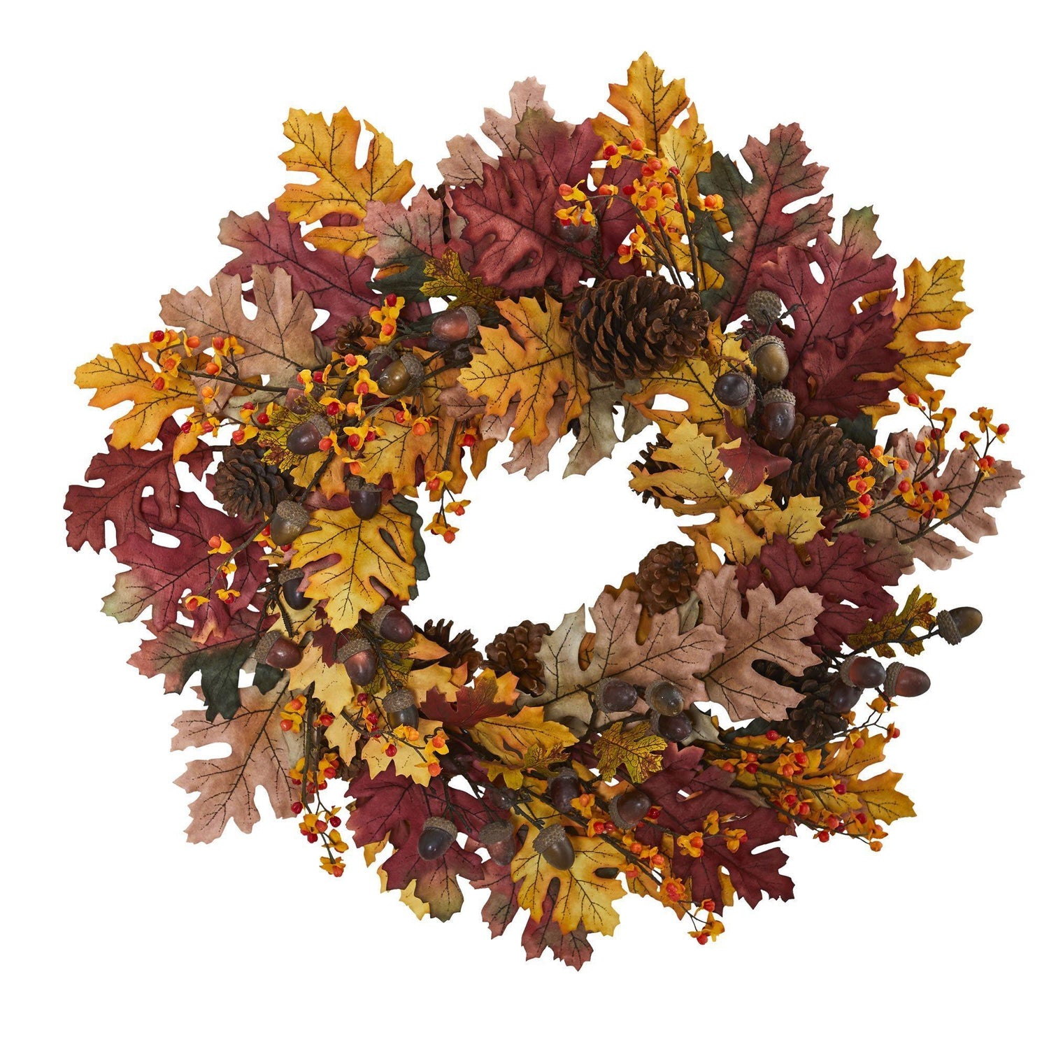 24” Oak Leaf, Acorn & Pine Wreath