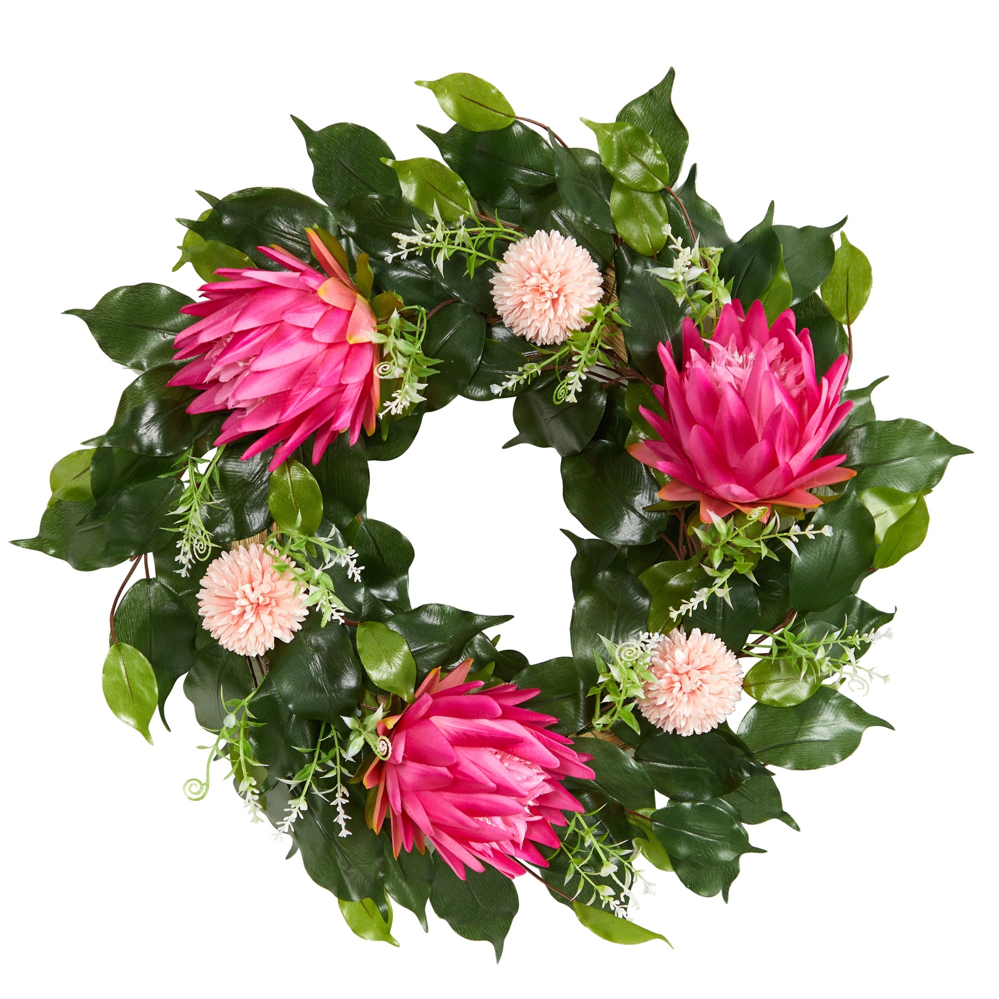 24” Protea Artificial Wreath Nearly Natural