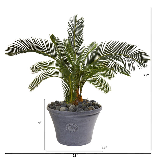 25” Cycas Artificial Plant in Decorative Planter