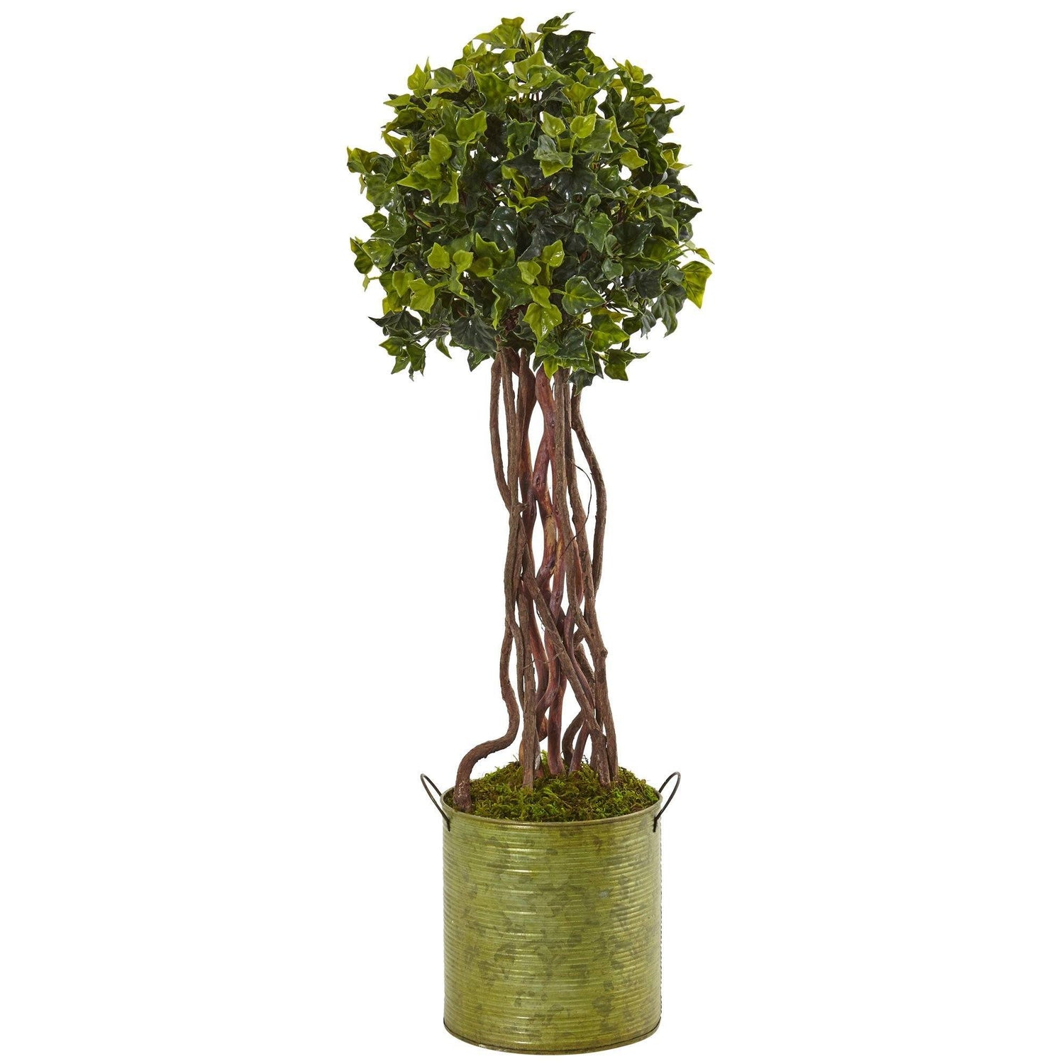 2.5’ English Ivy Tree in Metal Planter UV Resistant (Indoor/Outdoor)