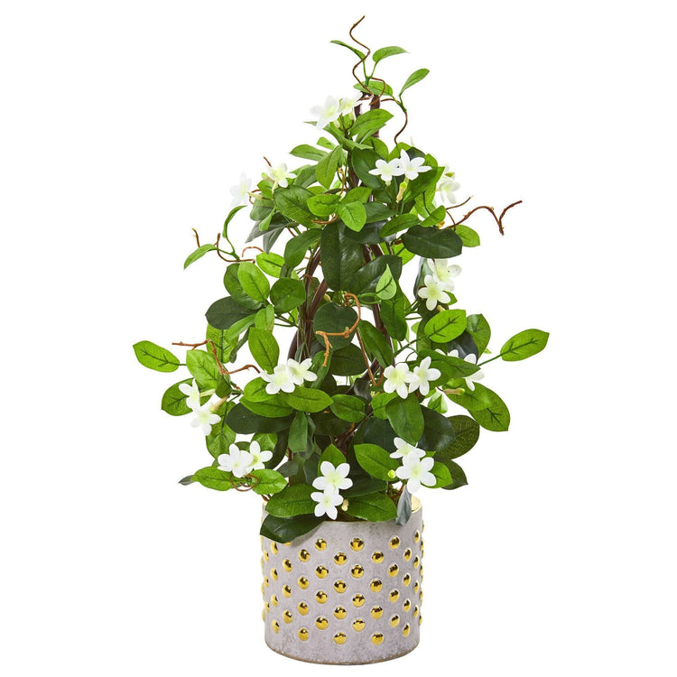 25” Stephanotis Artificial Climbing Plant in Designer Planter Nearly