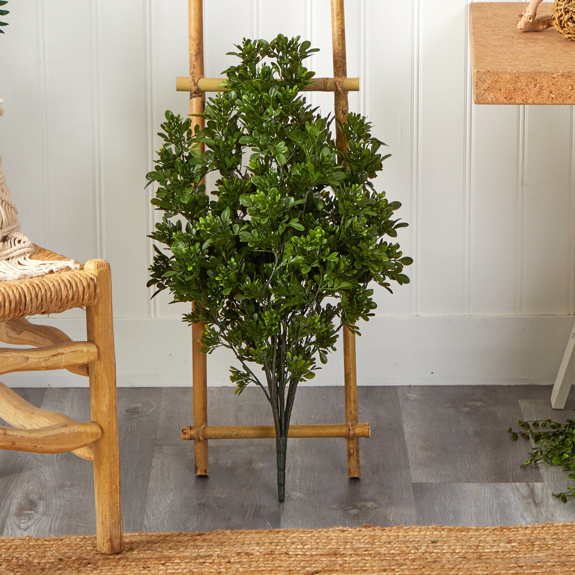 2.5' Tea Leaf Artificial Plant UV Resistant (Indoor/Outdoor