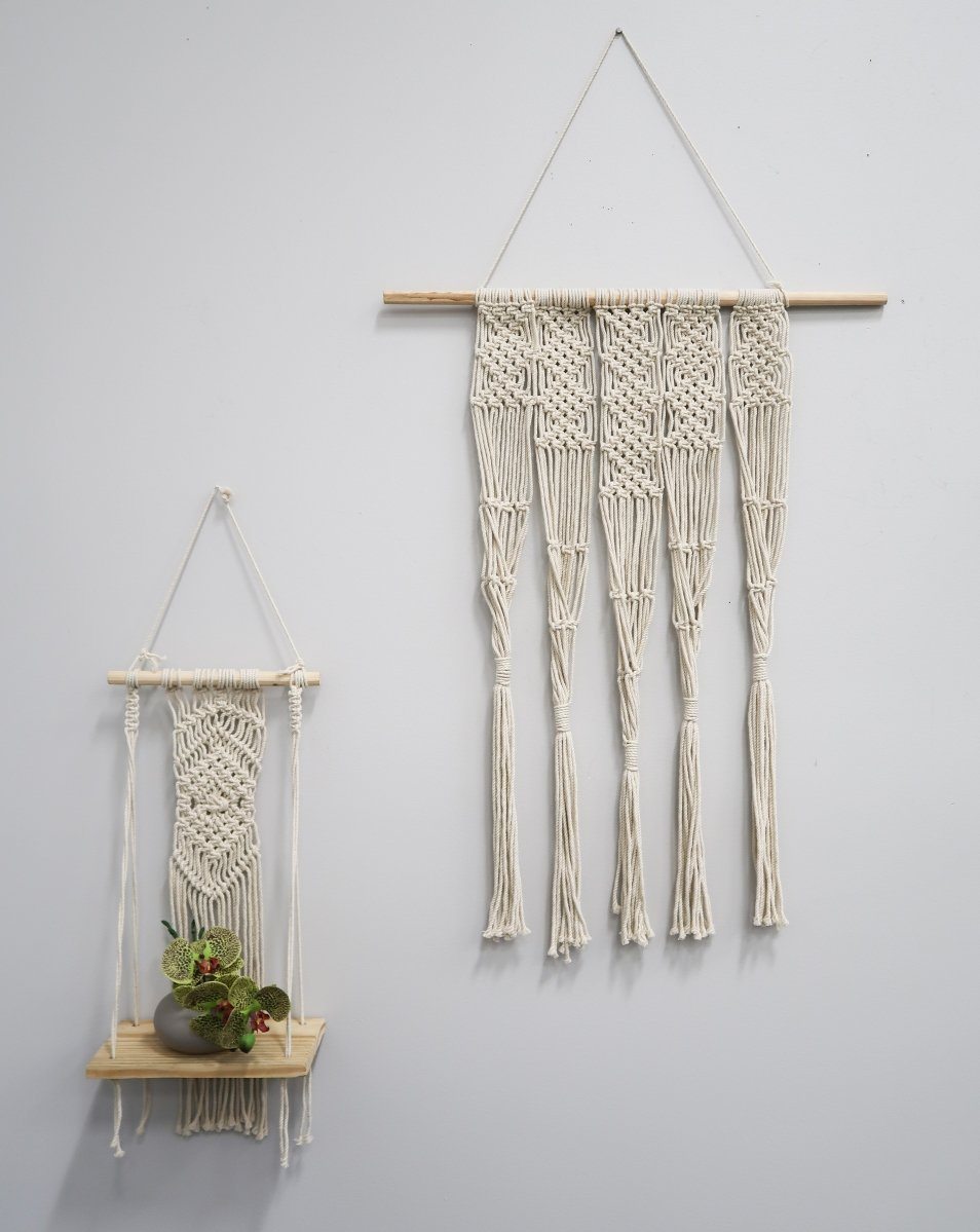 plant wall hanging macrame Nearly Natural 2.5ft. x 2ft. Hand Woven Macrame Wall Hanging Decor