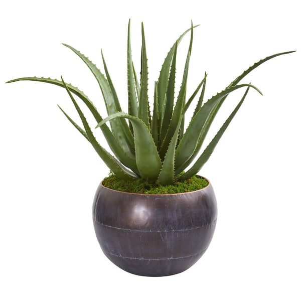 26” Aloe Artificial Plant in Decorative Bowl