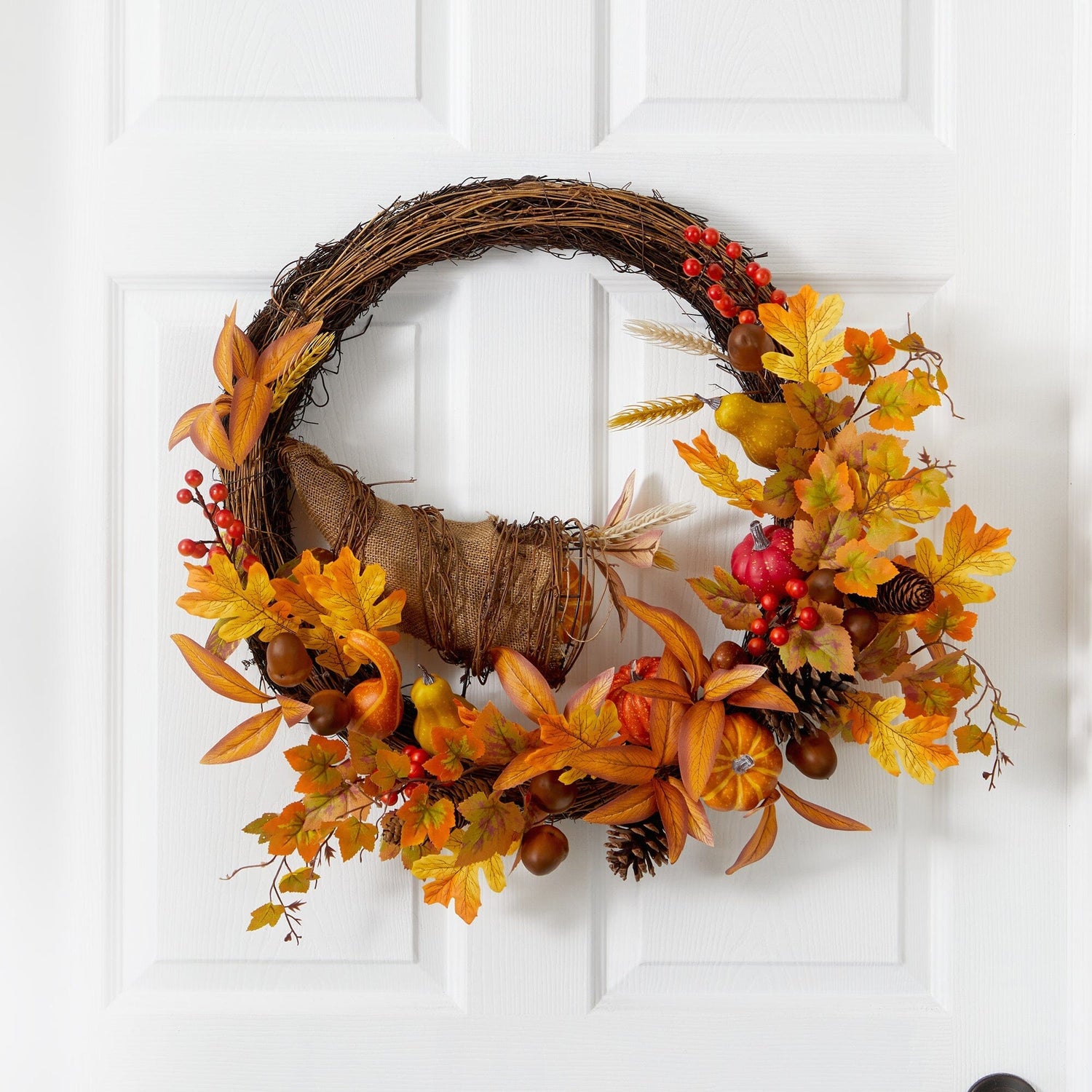 26” Autumn Artificial Cornucopia Fall Wreath