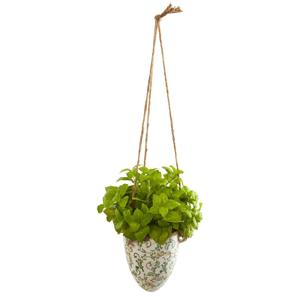 26” Basil Artificial Plant in Hanging Vase