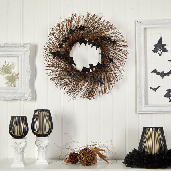 26" Halloween Bats Twig Wreath"
