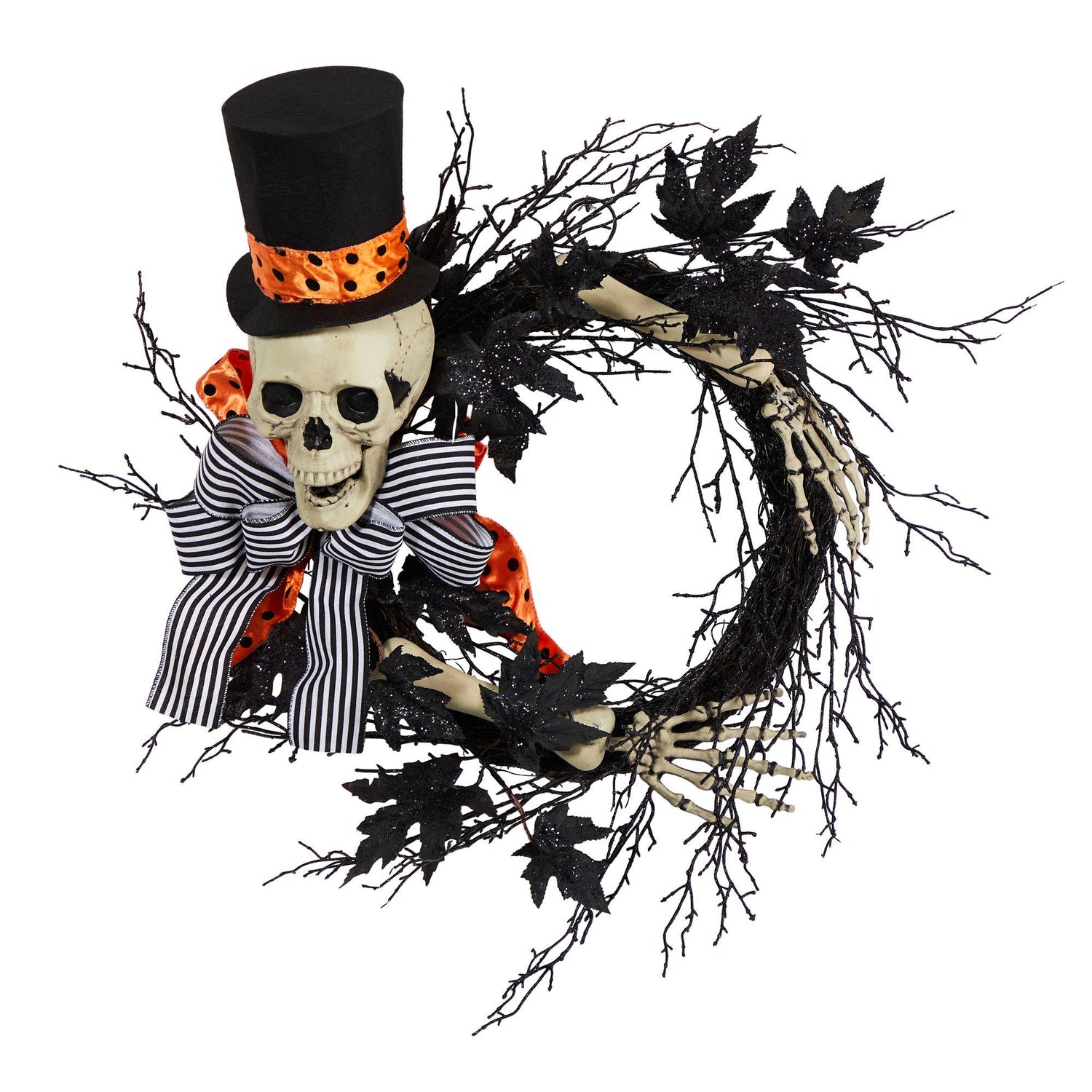 26" Halloween Dapper Skeleton Wreath"