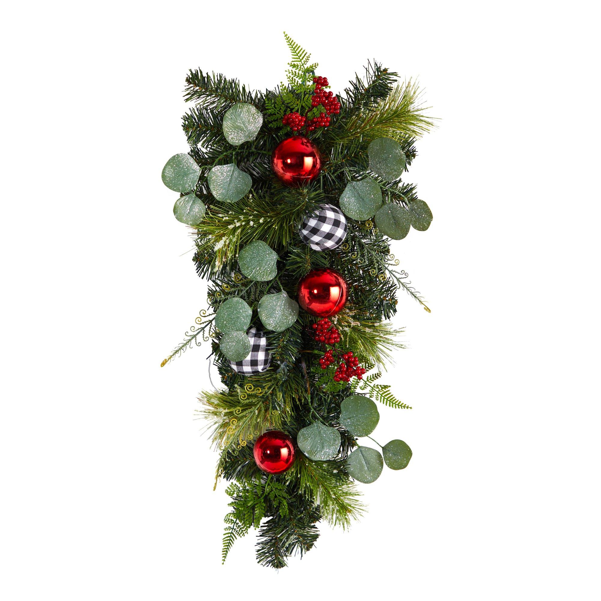 26” Holiday Christmas Greenery Ornament Artificial Swag | Nearly