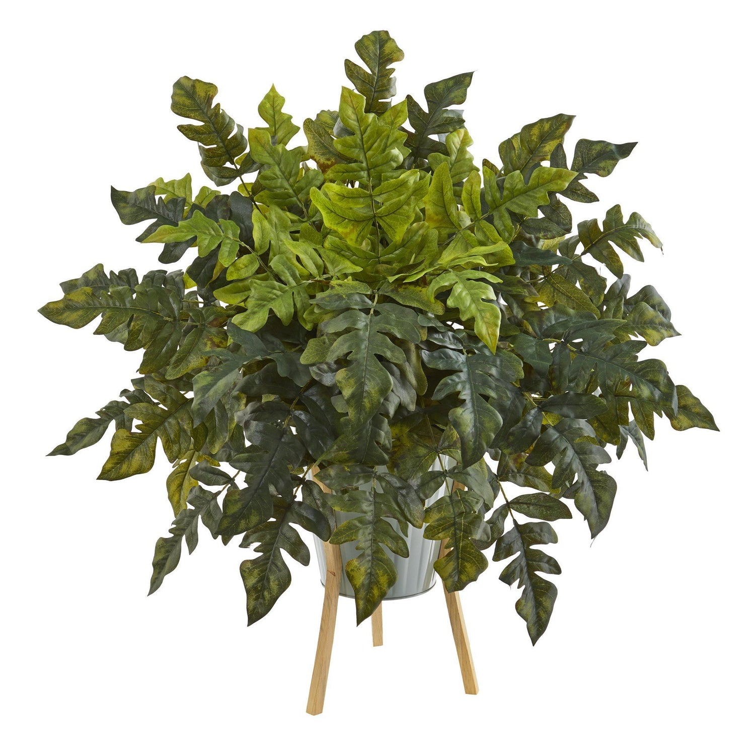 26” Holly Fern Artificial Plant in Green Planter with Stand