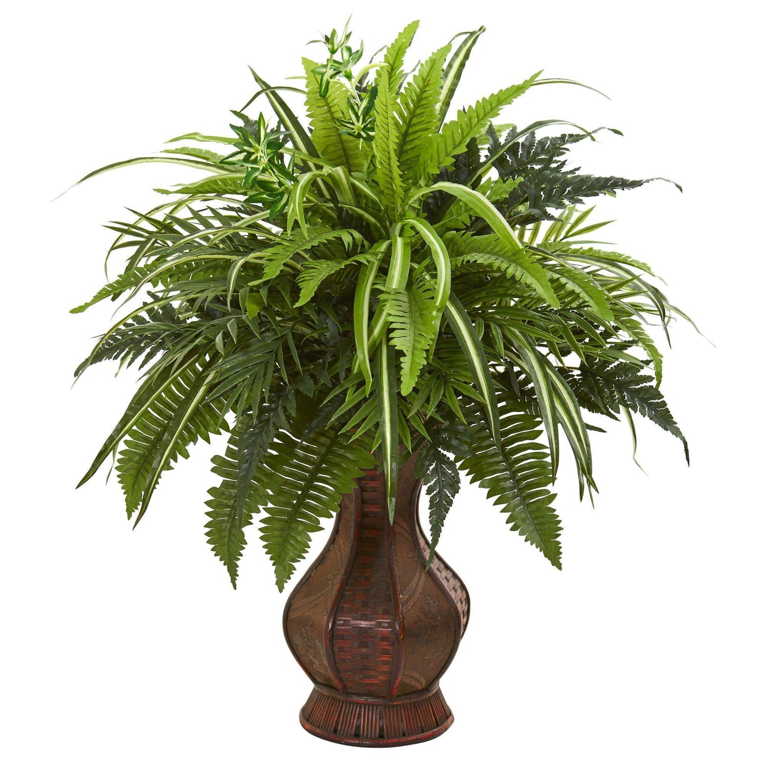 26” Mixed Greens and Fern Artificial Plant in Decorative Planter