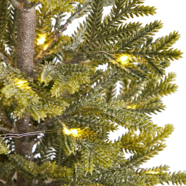 26” Pine “Natural Look” Artificial Christmas Tree with 35 Warm White Lights in Rustic Metal Planter