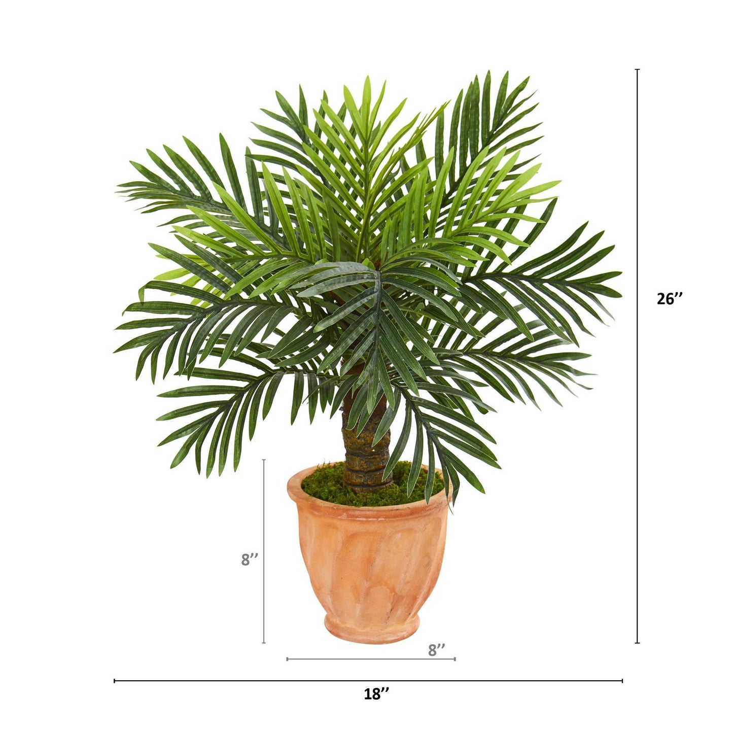 26” Robellini Palm Artificial Tree in TerraCotta Planter Nearly Natural