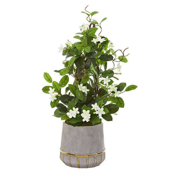 26” Stephanotis Artificial Plant in Stoneware Planter