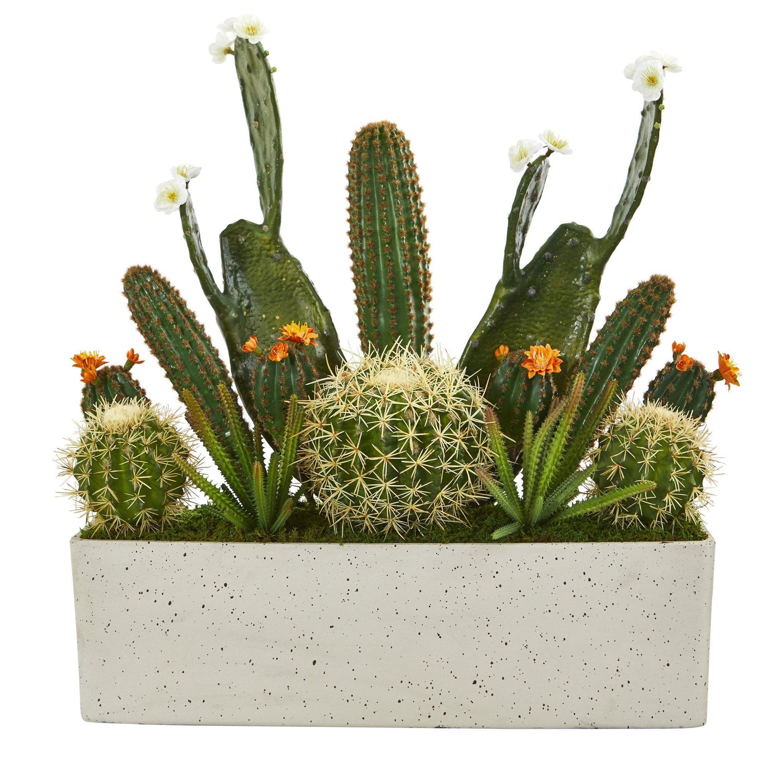 nearly natural succulents 26” Succulent Garden Artificial Plant in White Planter