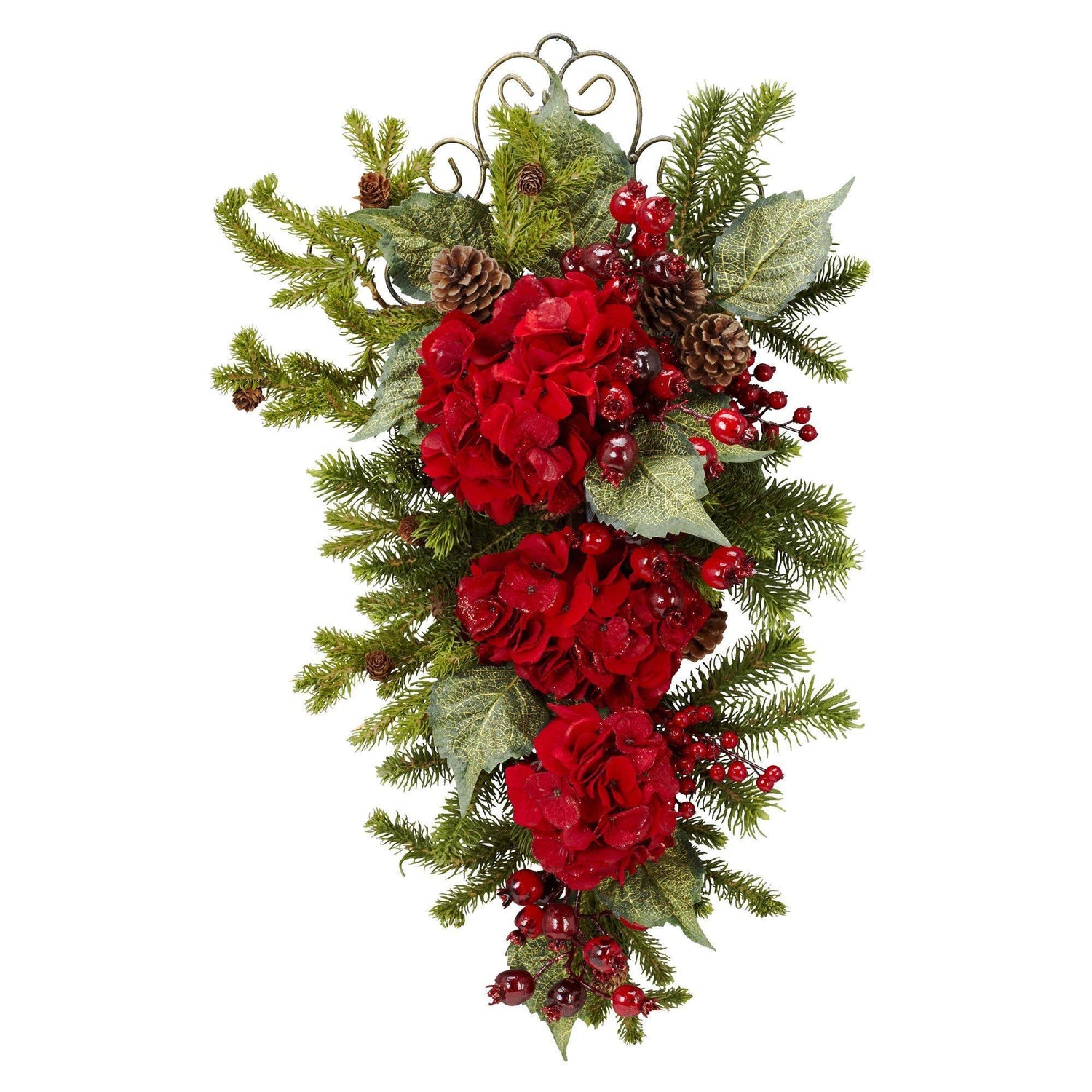 27” Christmas Hydrangea Teardrop