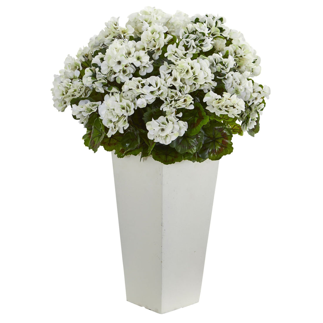 indoor geranium plants for sale 27” Geranium Artificial Plant in White Planter UV Resistant (Indoor/Outdoor) 6366 Nearly Natural