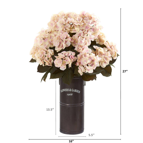 27” Hydrangea Artificial Plant in Decorative Planter